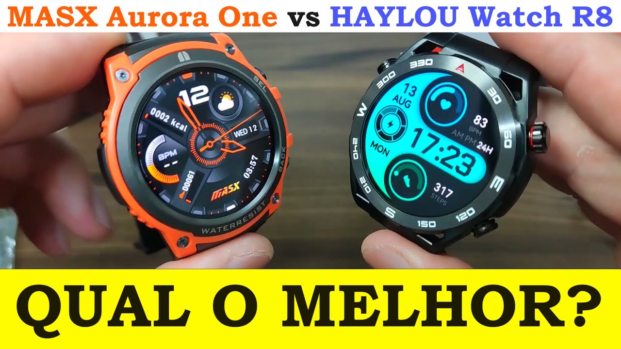 COMPARATIVO HAYLOU WATCH R8 VS MASX AURORA ONE! QUAL MELHOR SMARTWATCH ESTILO MILITAR? #ALIEXPRESS