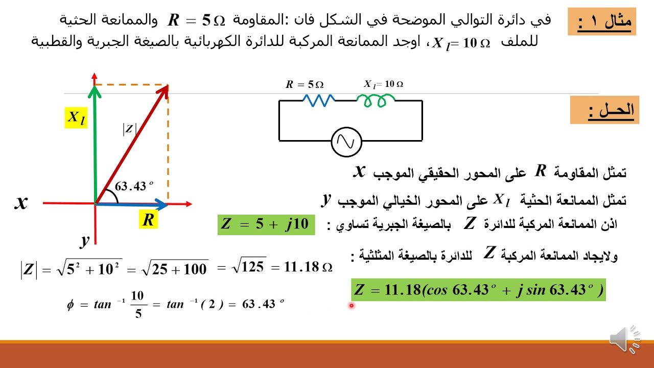 محاضرة علاقة الوحدات الكهربائية بالاعداد المركبة  11  فديو