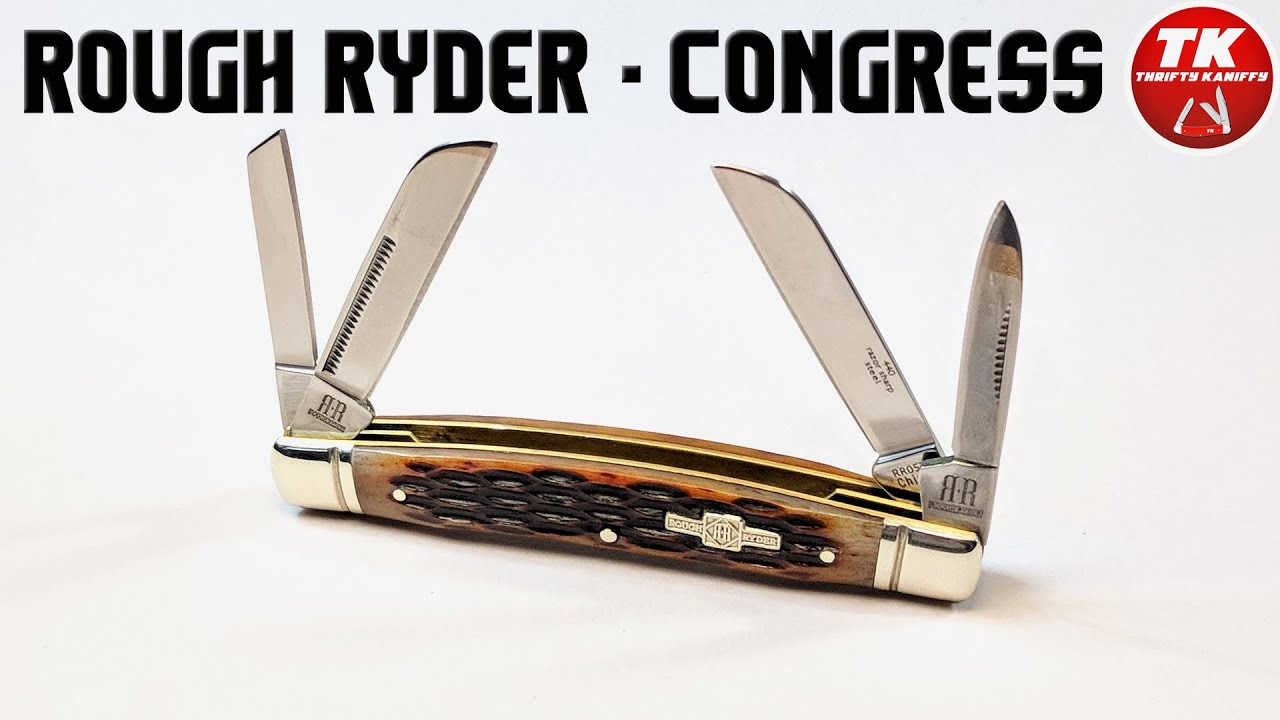 Rough Ryder Congress Amber Jigged Bone Pocket Knife RR053