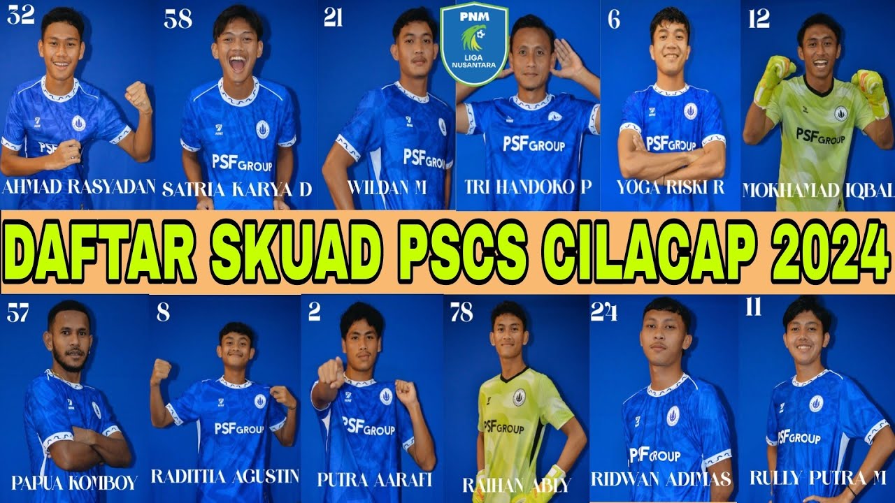 Daftar Skuad PSCS Cilacap Liga Nusantara Indonesia Musim 2024/2025 | 25 Pemain Resmi Dikontrak