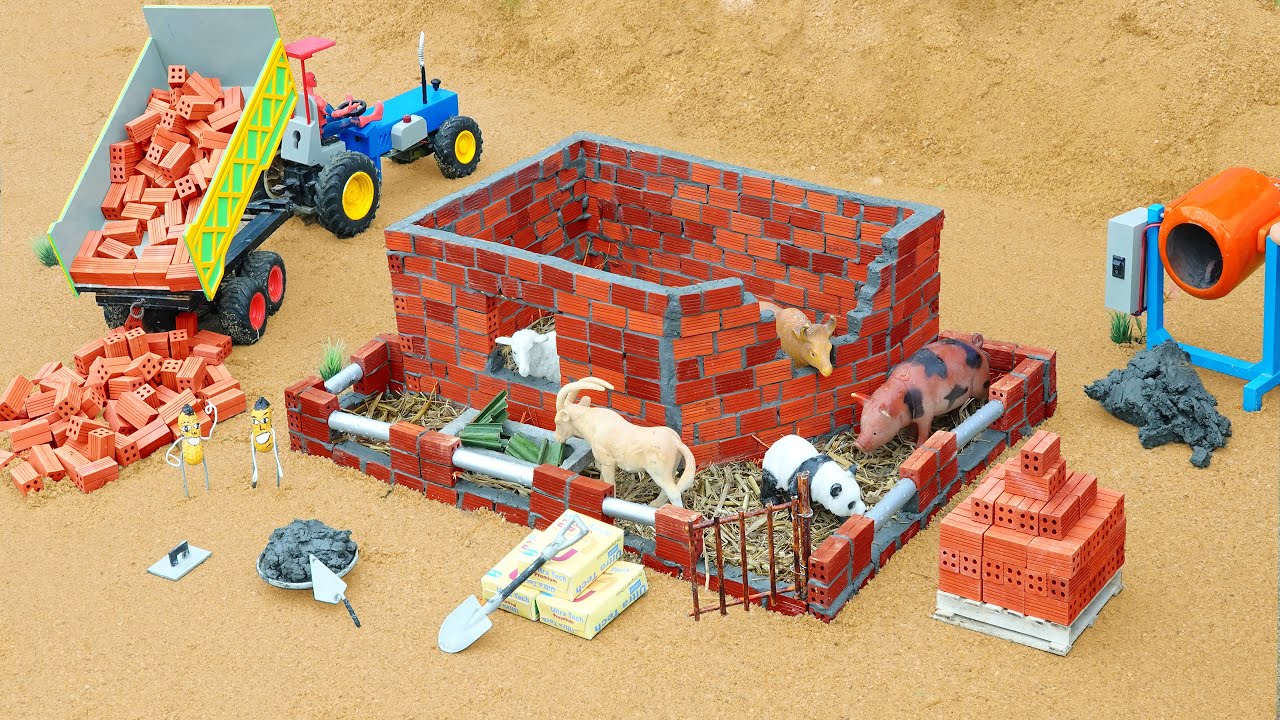 DIY Modern Cowshed with Bricks – 2 Farmers Destroy and Rebuild Shed