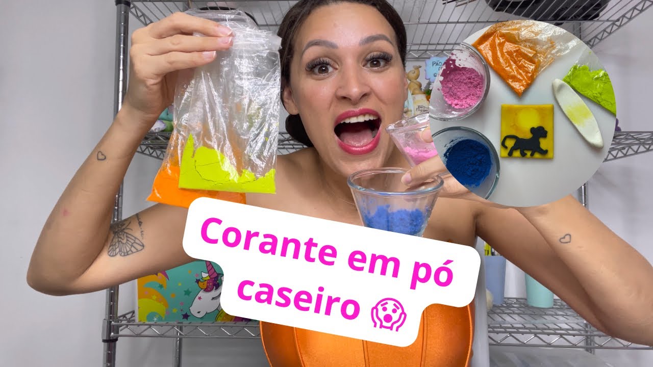 CORANTE EM PÓ CASEIRO SIMPLES E FÁCIL DE FAZER- pó pra decoração- funciona perfeitamente -dica