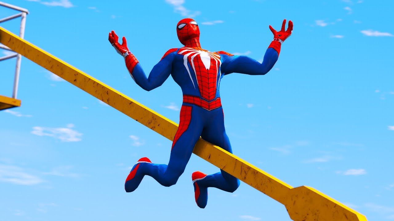 GTA 5 SPIDER-MAN CRAZY JUMPS/FALLS #02 (Euphoria Physics)