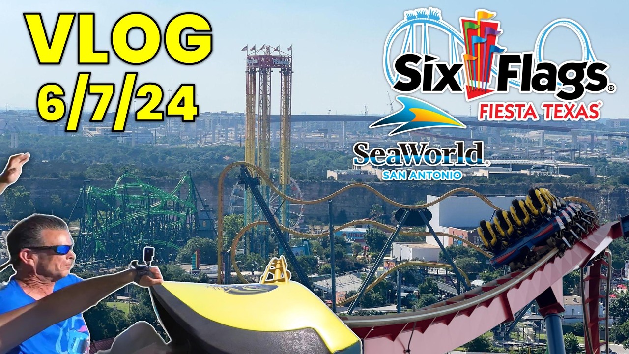 Checking Out Six Flags Fiesta Texas & SeaWorld San Antonio in 2024! | Vlog 6/7/24