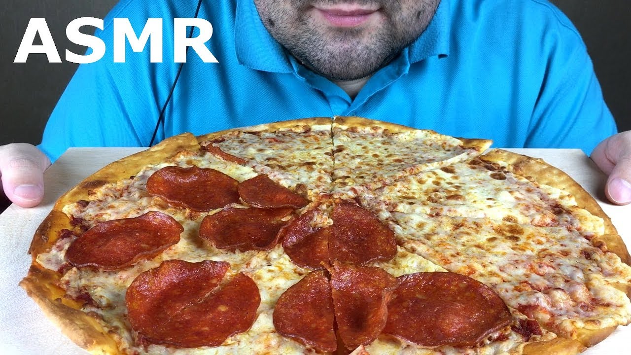 ASMR CHEESY PEPPERONI PIZZA (Eating Sounds) Mukbang *NO TALKING*