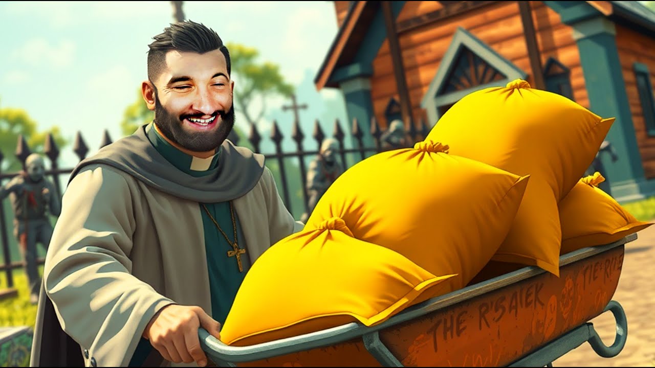 PASTOR DOBRODZIEJ WOZI LUDZI NA TACZKACH | ZOMBIE GRAVEYARD SIMULATOR #2