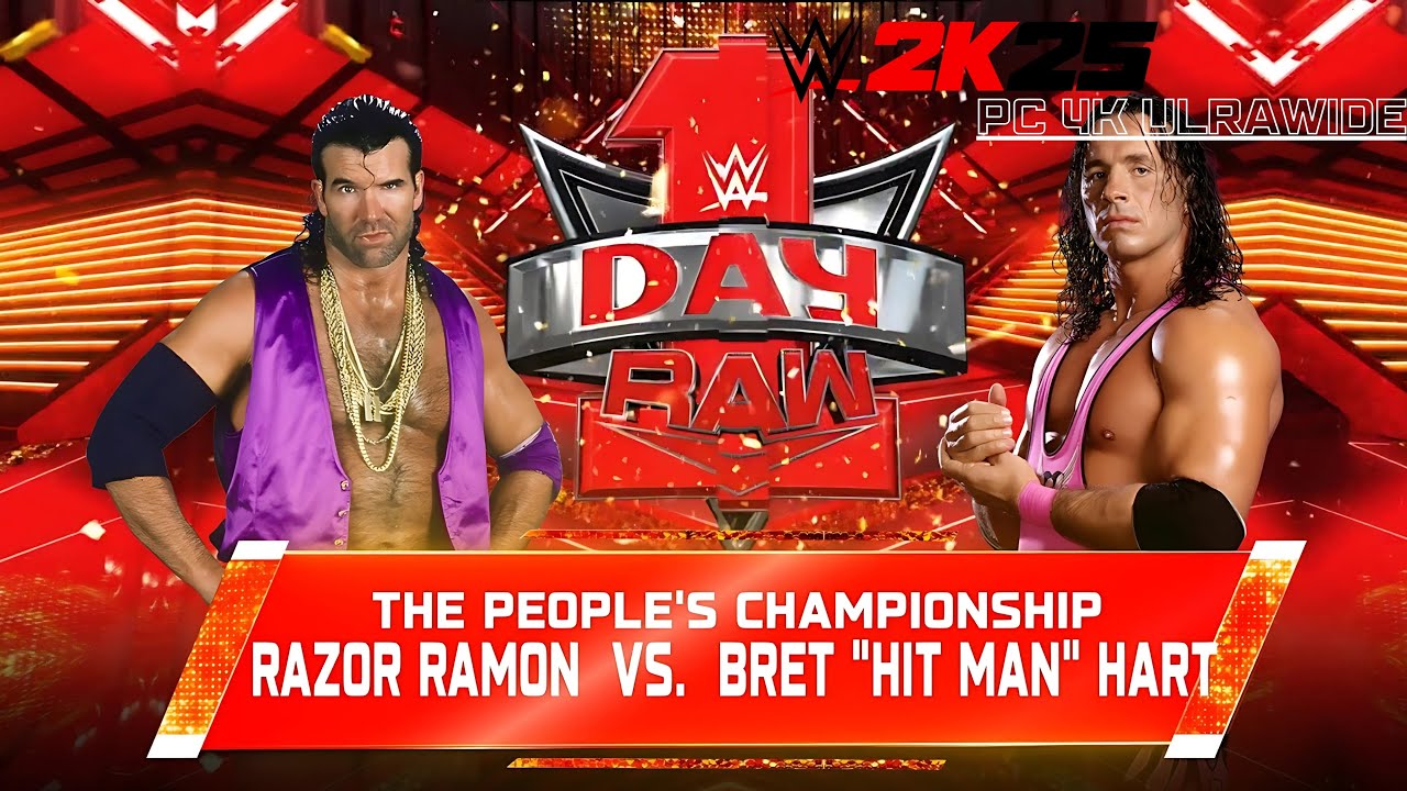 WWE 2k25 Razor Ramon против Bret The Hitman Hart PC 4K Ultrawide
