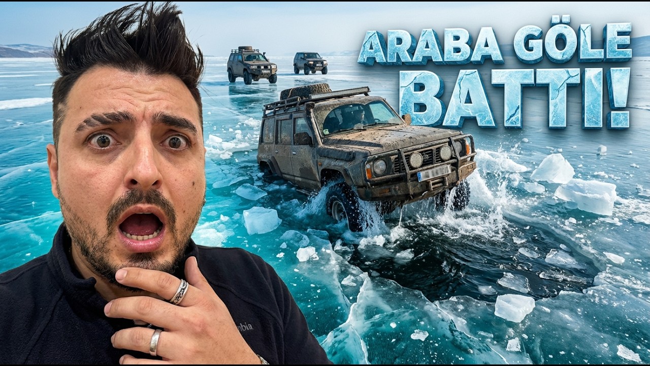 Gölde CAN PAZARI ! Donmuş Hövsgöl Gölü Kırıldı , Bir Araba Suya Battı…