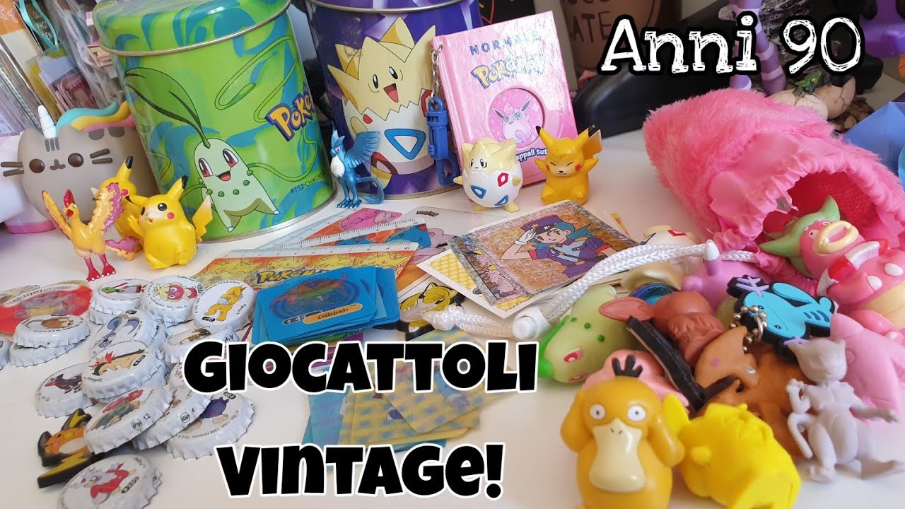 ANNI 90 POKEMON, DIGIMON, BRATZ giocattoli vintage! merendine, tappi, biglie, sorpresine, card!