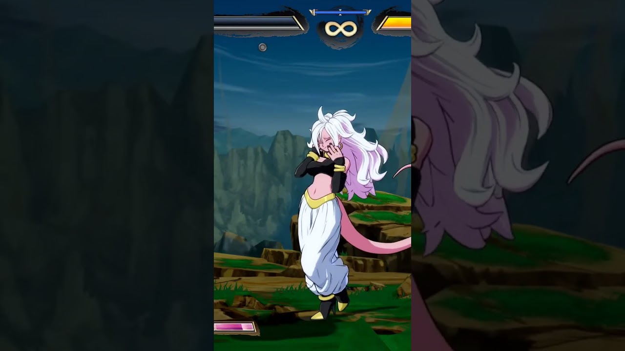 Android 21 eats and doesnt spit the cake #shorts #dbfz