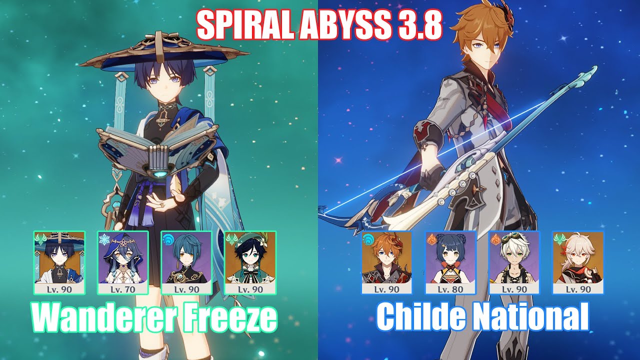 C0 Wanderer Freeze & C0 Childe National | Spiral Abyss 3.8 | Genshin Impact