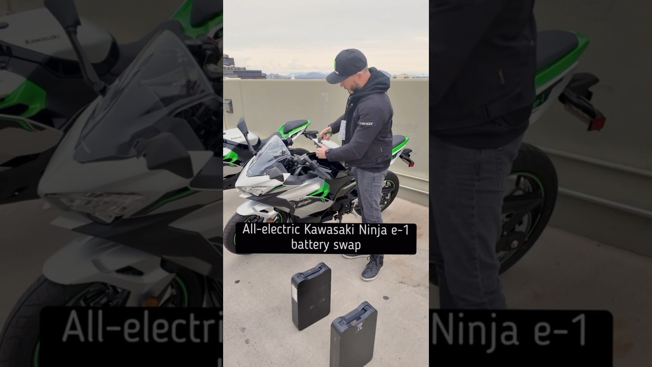 Kawasaki Ninja e-1 electric bike battery swap