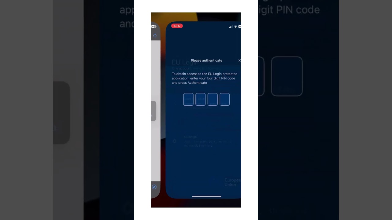 Video snippet &ndash; Login using the EU Login App