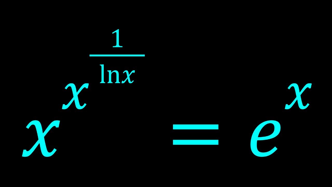 A Nice Exponential Equation with Ln(x)
