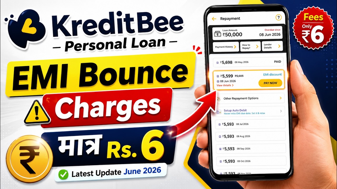 Kreditbee EMI Bounce Charges | Penal Charges | Personal Loan Late Payment Charges