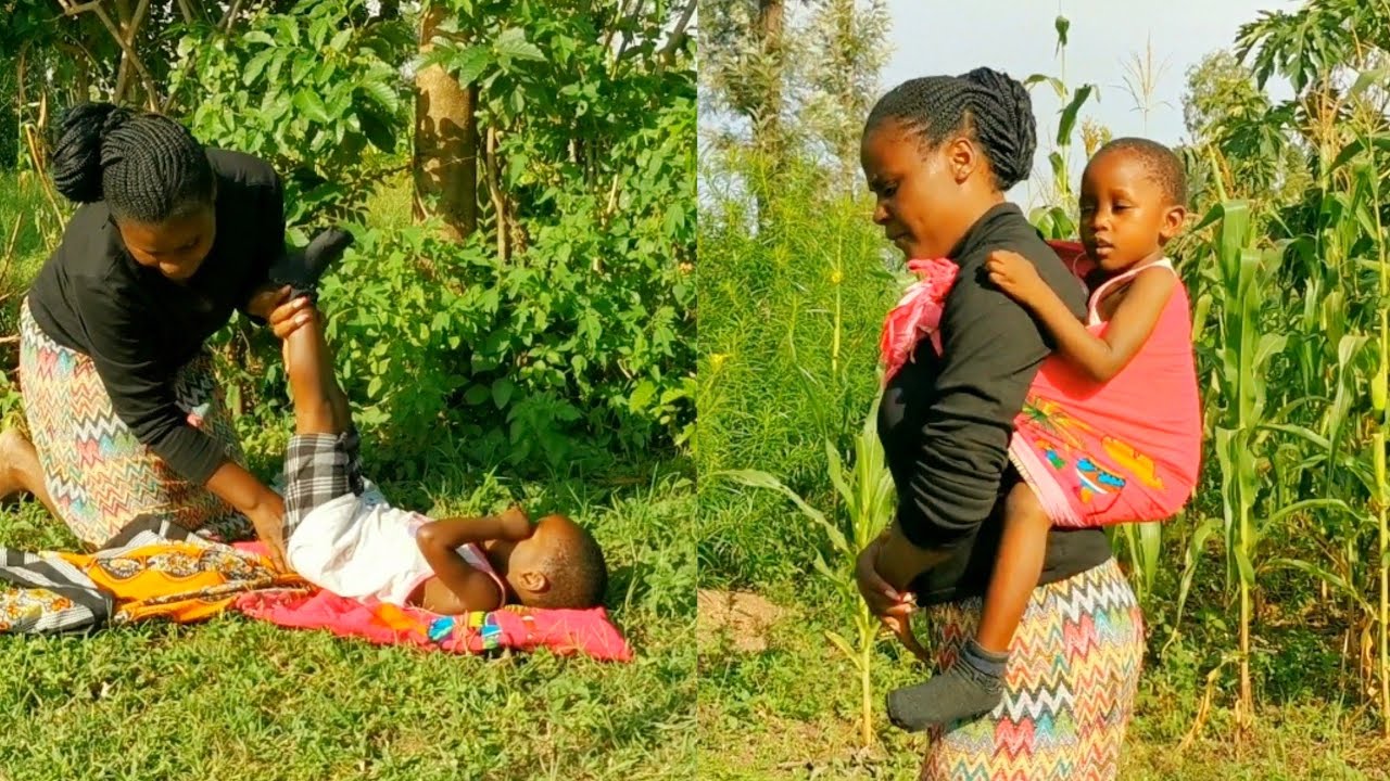 Traditional Diapers!!!👶//Easiest African Way Of Carrying A Baby@MalikaKenya