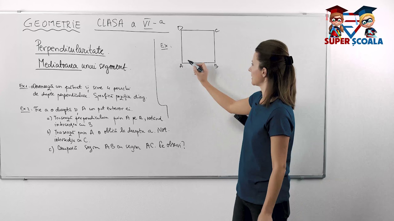 Clasa a VI-a - Perpendicularitate. Mediatoarea unui segment. Partea a 2-a