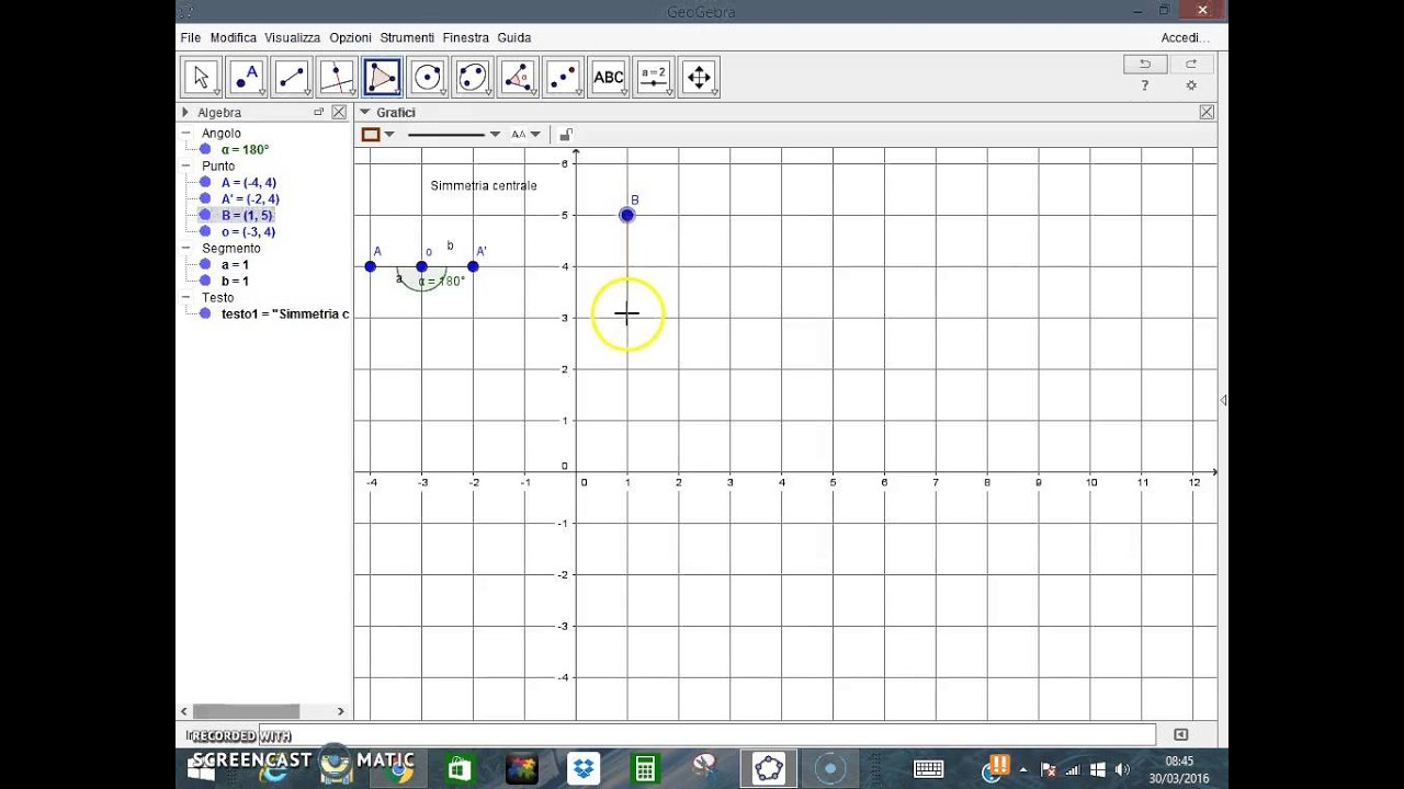 ICVia Dante Voghera: videolezione con geogebra - la simmetria centrale