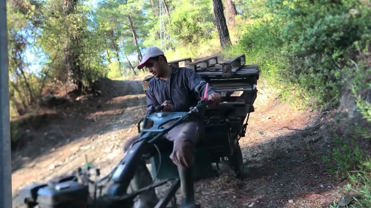Çapa makinası ile gezinti ve yük taşıma (traweling and carrying loads with soil tilaveti machine)