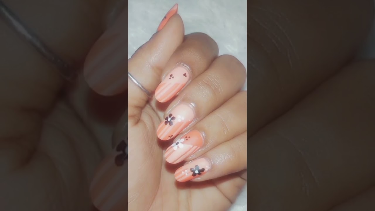 Striping Tape Nail Art🧡✨