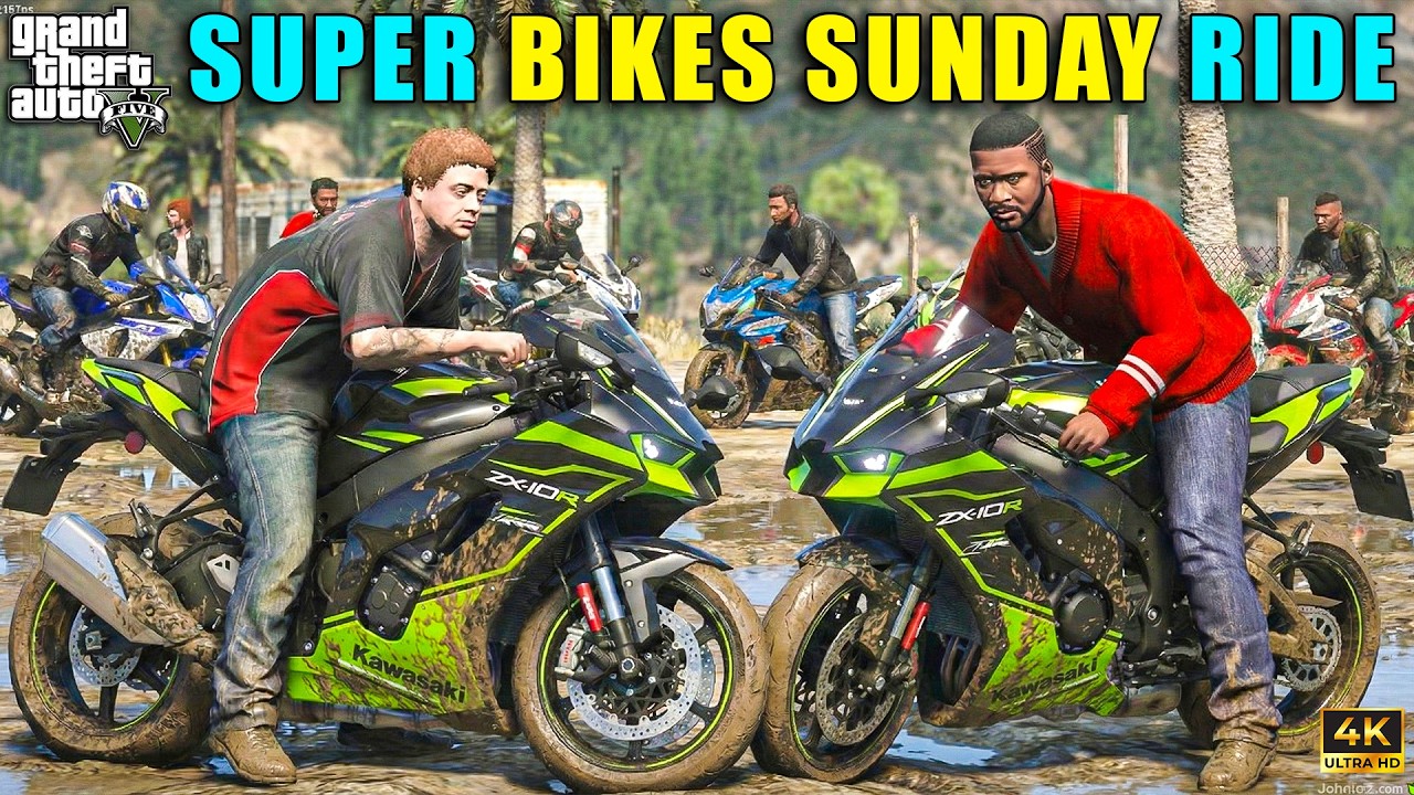 GTA 5 : GOING WO LEH LADKAH IN SNOW FALL WITH SUZUKI HAYABUSA AND NINJA H2 JIMMY AND MICHAEL OMG!