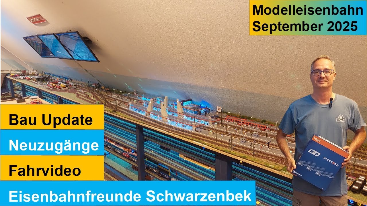 Bau einer großen Märklin Modelleisenbahn H0 September 2025, Neuigkeiten, Fahrvideo, Schwarzenbek