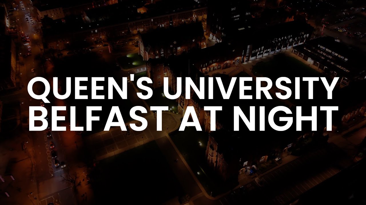 Queen's University Belfast at Night - Aerial Stock Footage - #4K #60FPS #aerial #belfast #QUB