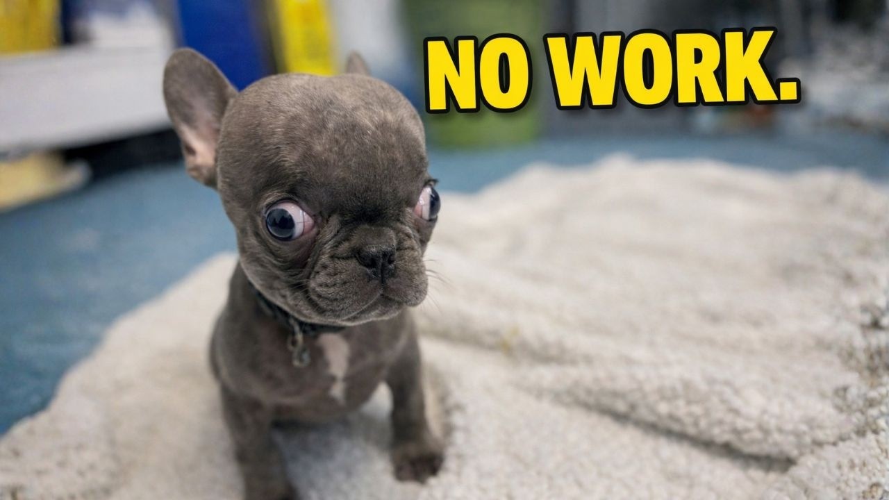 Monday? Absolutely Not. Tiny Frenchie Says No Work 😂