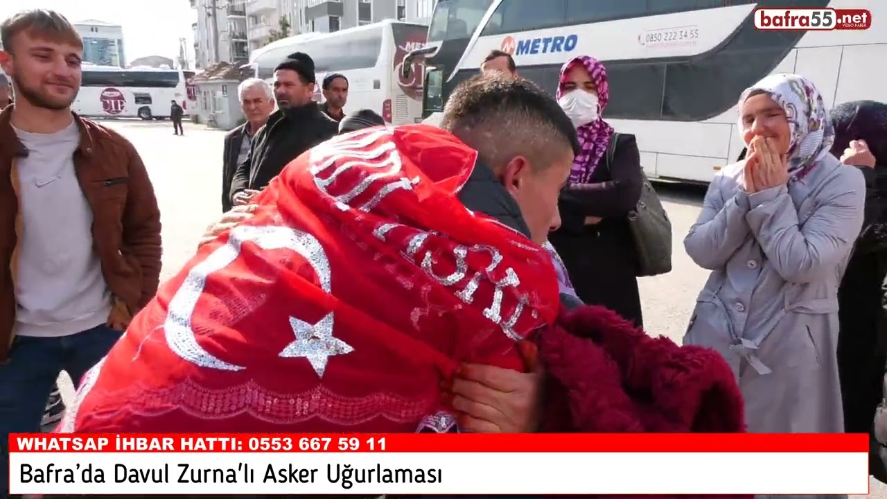 Bafra'da Davullu Zurna'lı Asker Uğurlaması
