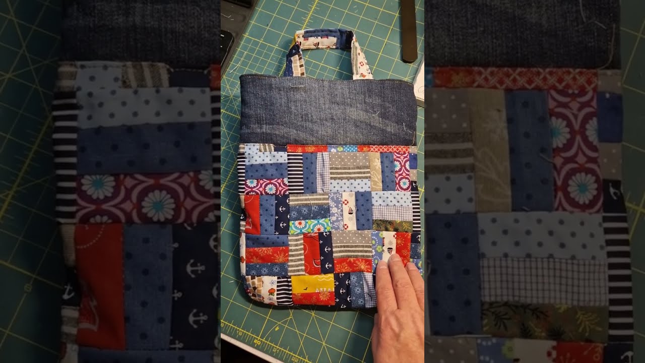 Patchwortasche; Tasche aus Stoffresten; Reste Verwertung; Patchwork