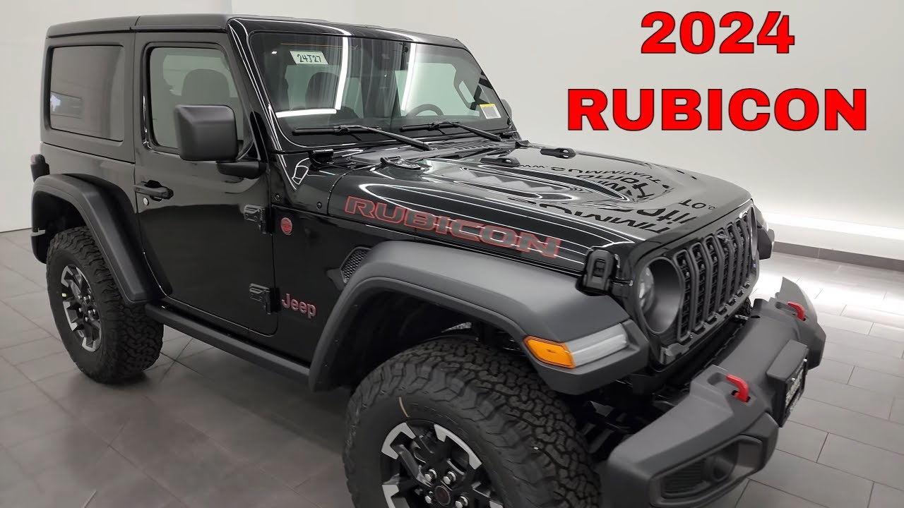 JEEP WRANGLER RUBICON 2024 2-дверный черный прозрачный лак 4K WALKAROUND 24J27 ПРОДАН!