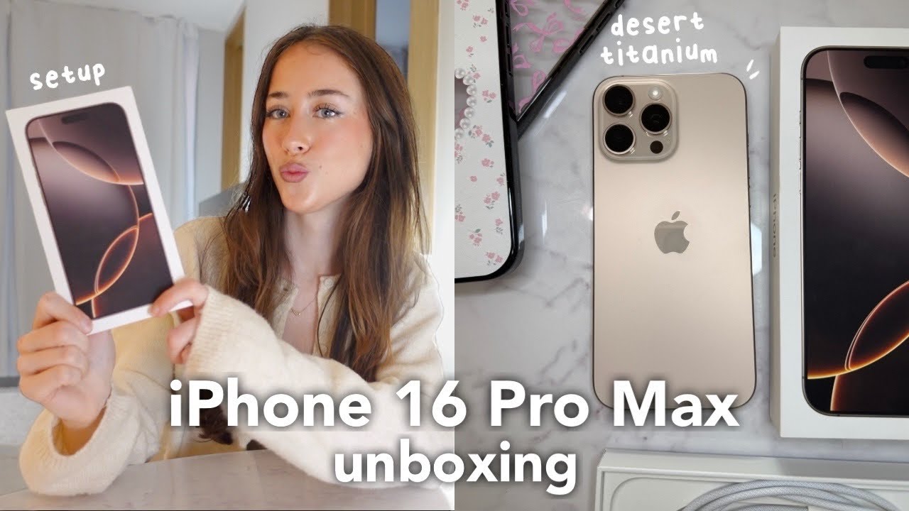 Распаковка iPhone 16 Pro Max Desert Titanium Aesthetic  аксессуары + настройка + тест камеры
