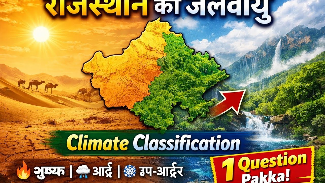 राजस्थान की जलवायु: एक वर्गीकरण || सिर्फ 5 मिनट में संपूर्ण रिविजन 