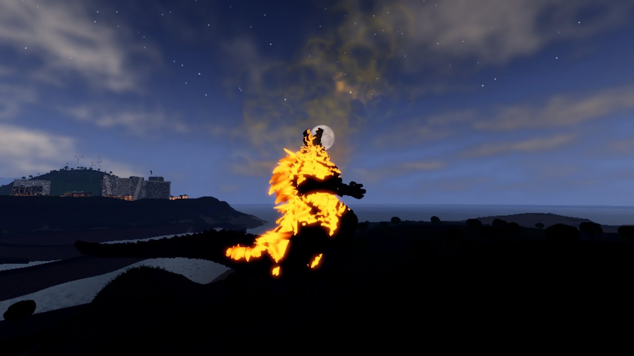 Some flaming gorvathor gameplay in Roblox Kaiju bloodbath 