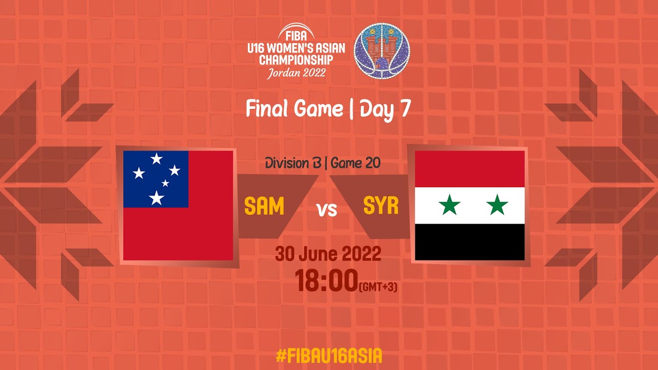 FINAL: Samoa v Syria | Full Basketball Game | FIBA U16 Women's Asian Championship 2022 | Division B