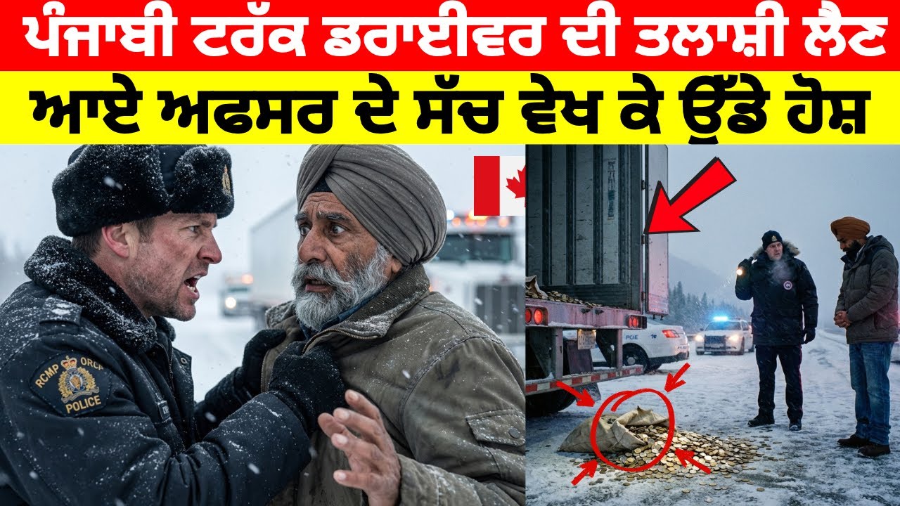 ਪੰਜਾਬੀ ਕੈਨੇਡੀਅਨ ਦੇ ਟਰੱਕ ਦਾ ਦਰਵਾਜ਼ਾ ਖੁੱਲ੍ਹਦੇ ਹੀ ਗੋਰਾ ਪੁਲਿਸ ਵਾਲਾ ਕਿਉਂ ਰੋ ਪਿਆ? #canadatruckdriver