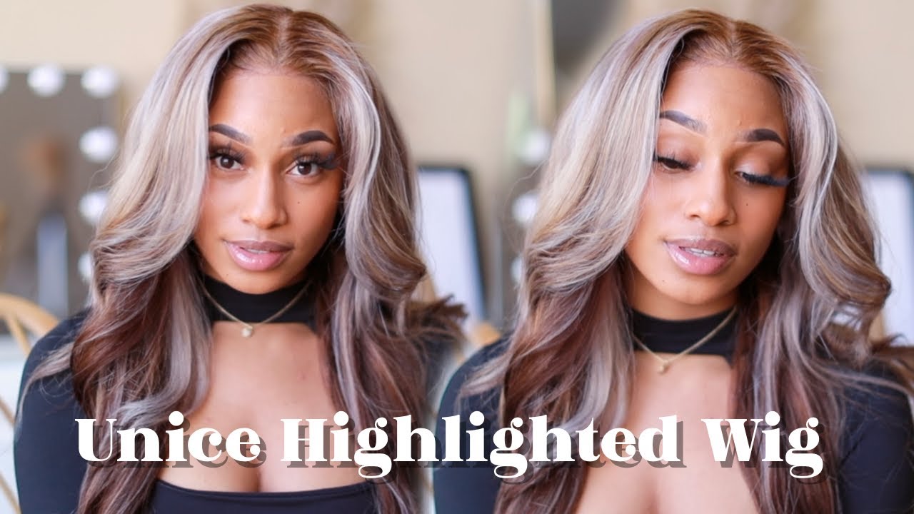 Unice Highlight Wig | Ash Blonde Highlights On Light Brown Hair