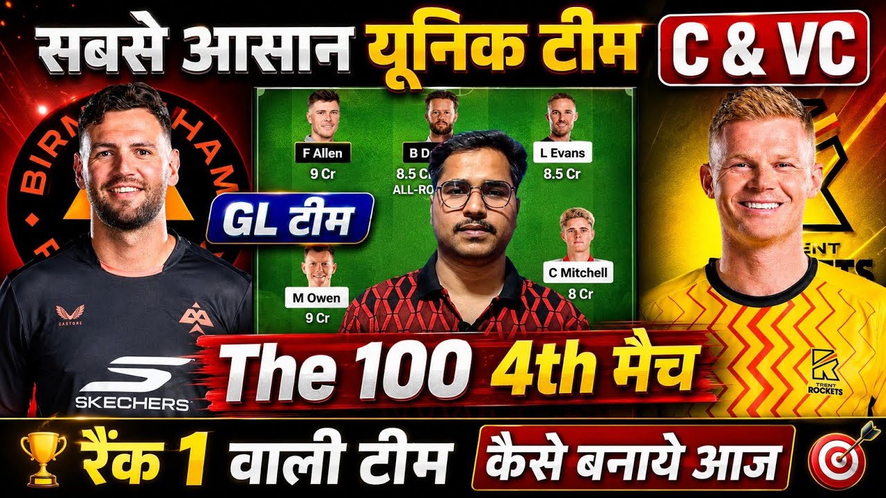 BPH vs TRT Dream11 Prediction, Birmingham Phoenix vs Trent Rockets, BPH vs TRT, The Men's 100 League