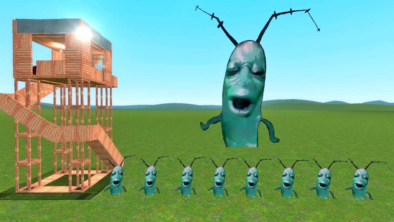 Plankton Family Vs Towers In Garry's Mod