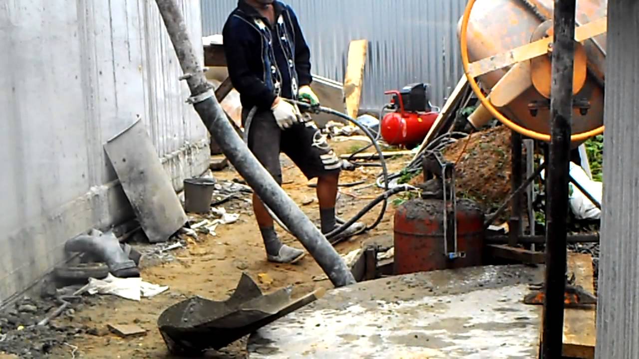 One cycle of the homemade concrete pump