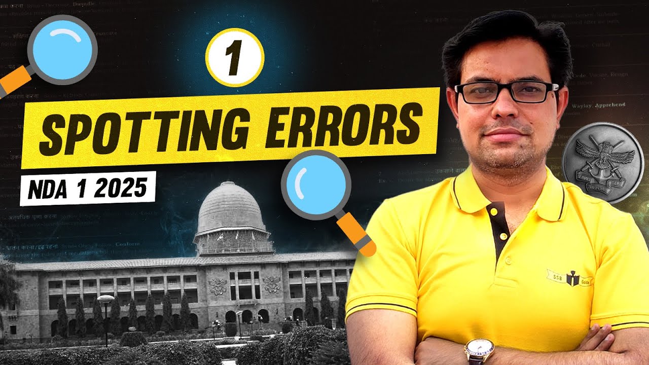 Complete NDA English In 8 Days!! || Spotting Errors - Day 1 || Hell Month || Dheeraj Sir