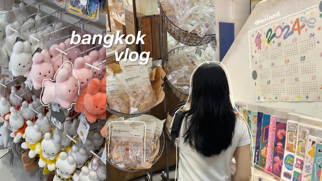 bangkok vlog 🇹🇭 shopping in thailand, muji, siam square malls, pop mart unboxing, stationery shops