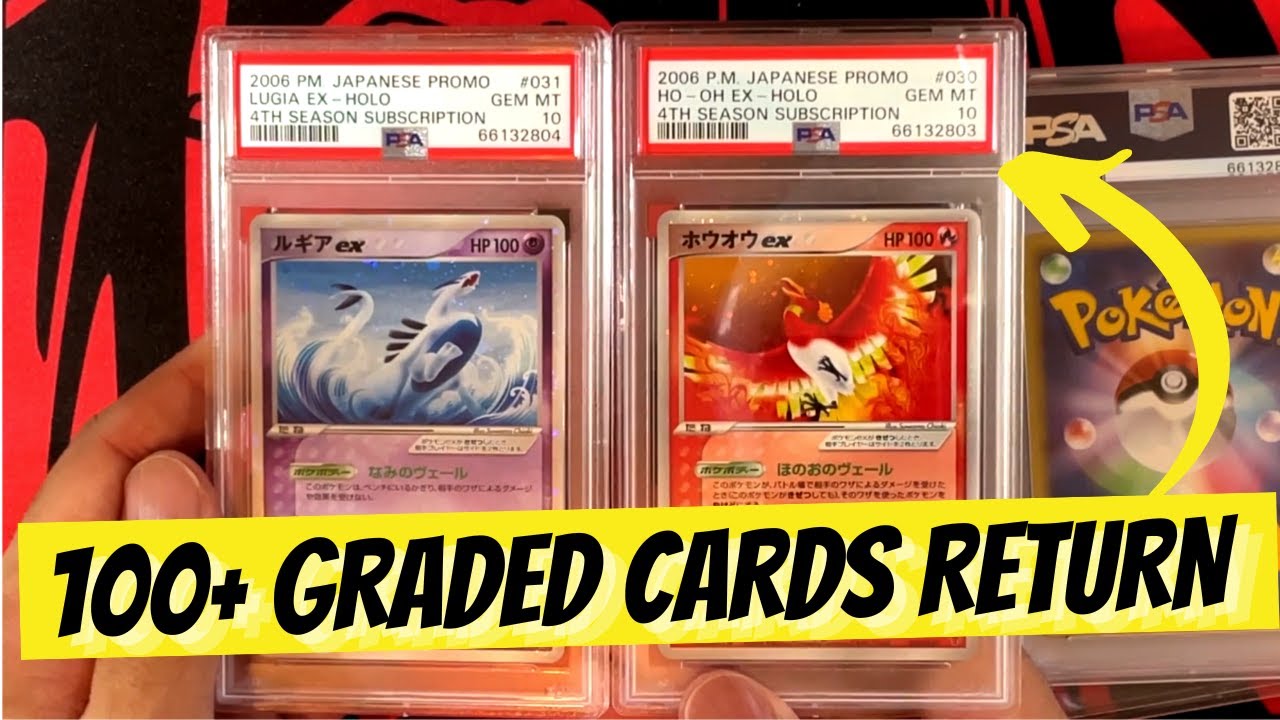Over 100+ Pokemon, Dragon Ball Super, Yugioh and Digimon cards graded and return from PSA!