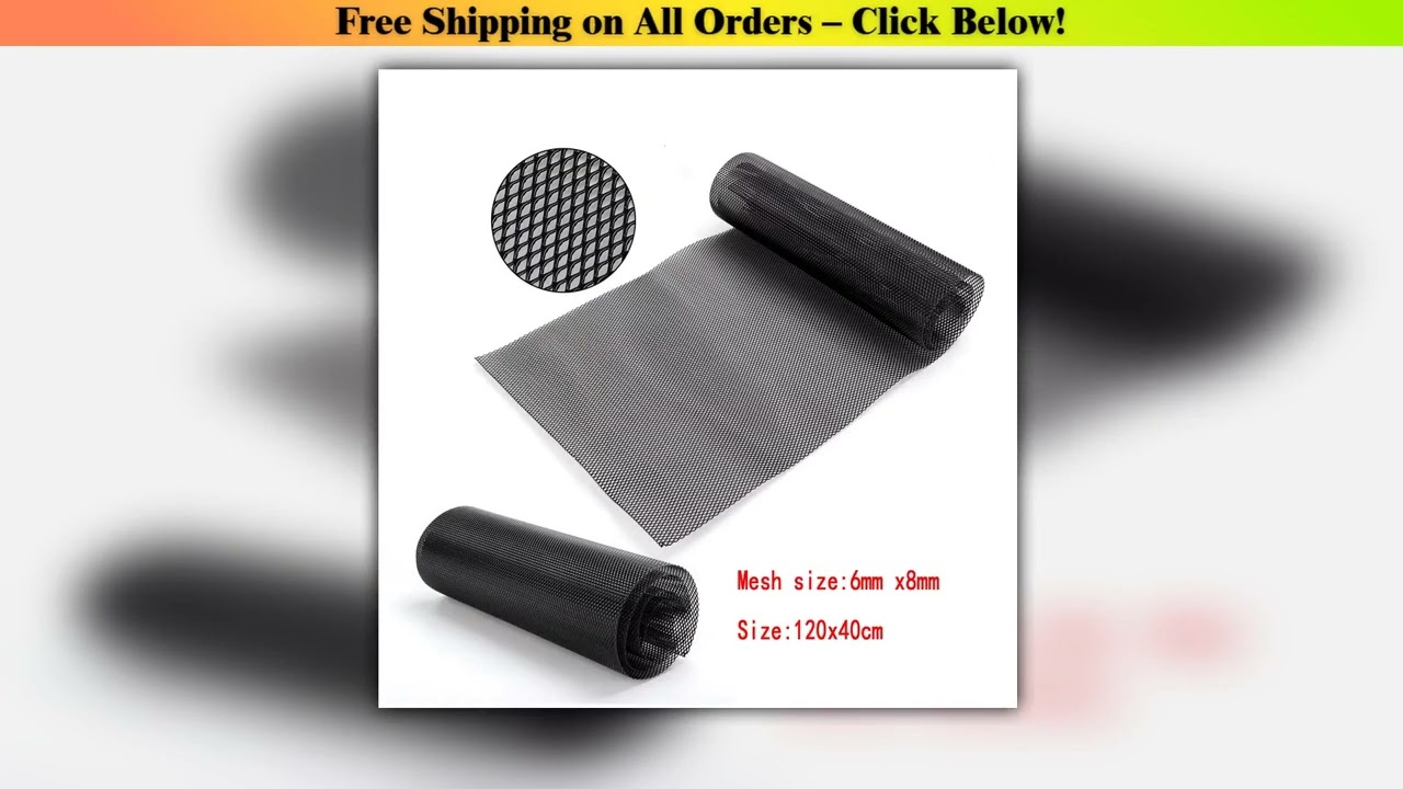 1pc 120X40cm Grill Honeycomb Hexagon Mesh Grille ABS Plastic Spoiler Bumper Vents Universal Hood Ve