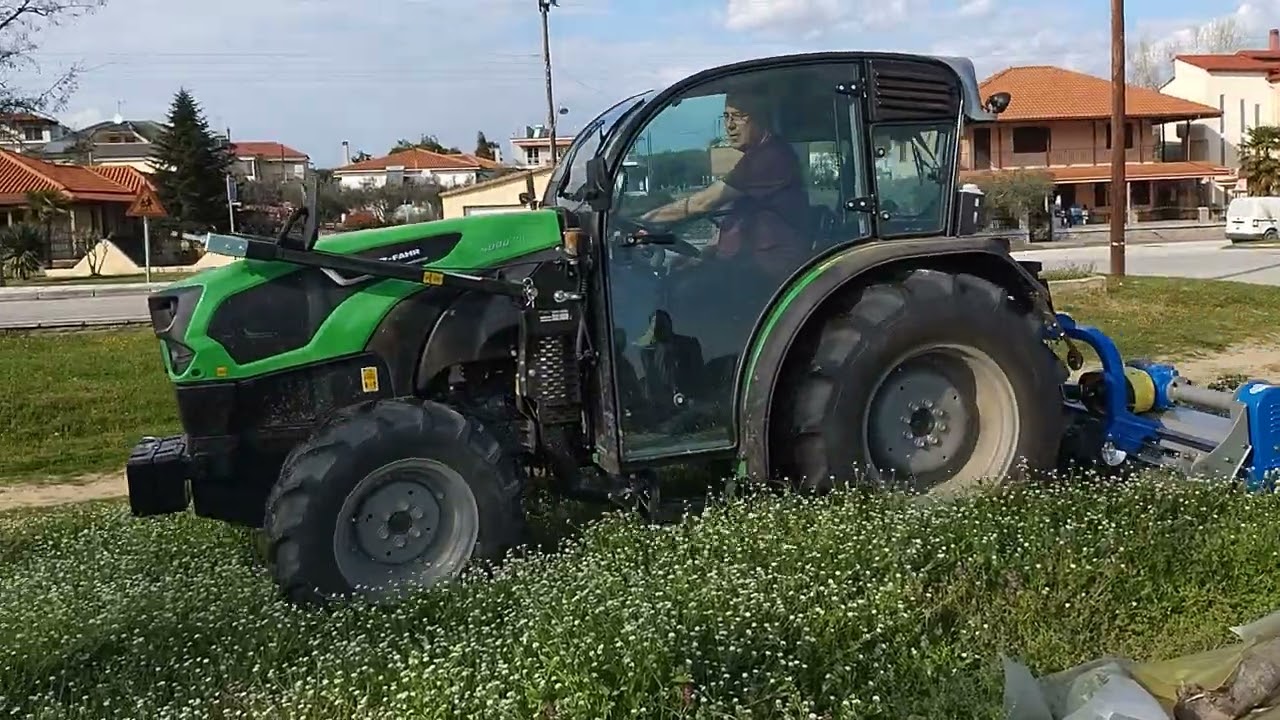 Η πρώτη δοκιμή έγινε 🇬🇷✈️👍🌿 DEUTZ-FAHR 5080DF GS SPECIALCAB με καταστροφέα 2m