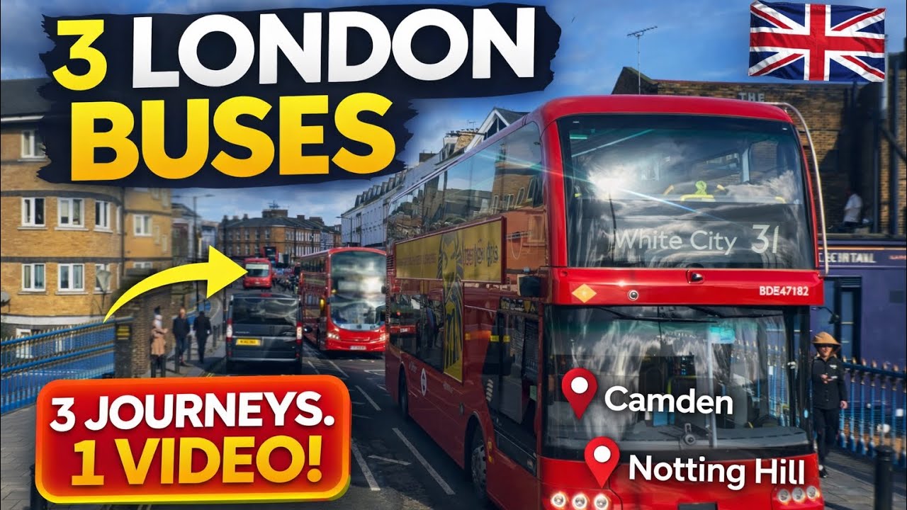 London Bus Ride 31, 134 & 27 | White City to Hammersmith via Camden & Notting Hill 