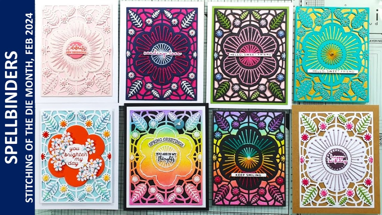 Spellbinders Stitching of the Die Month Feb 2024 | Stitching | 8 cards @teamspellbinders