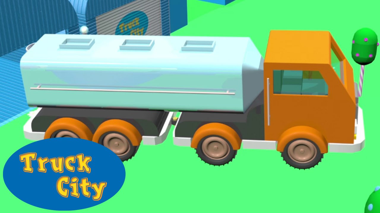 Camion citerne: construction piscine & toboggan g&eacute;ant | Truck City Camions v&eacute;hicules de construction