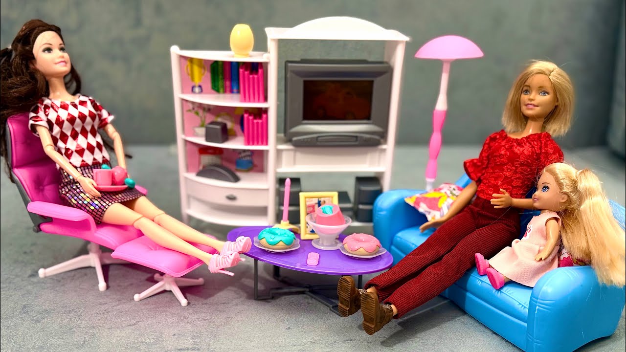 5 Minutes Satisfying with Unboxing Barbie’s Family Room ASMR | Review Toys 