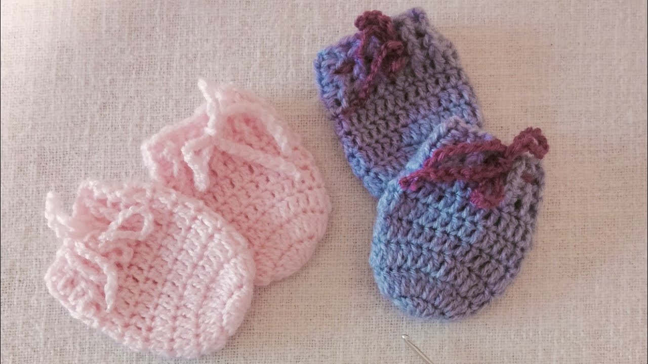 Guanti -Manopole baby 0-3 mesi all'uncinetto...